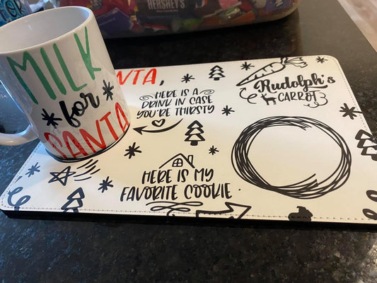 Santa cookie mat with mug